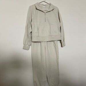 GAP Cream Half-Zip Hoodie & Jogger Set